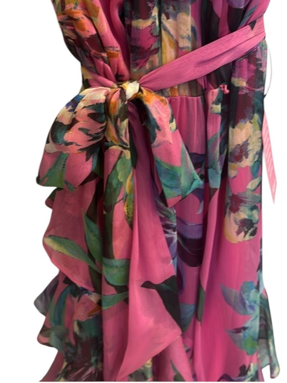 Alex Marie Nina Sleeveless Mock Neck A-Line Dress Fandango Pink NWT $248 - Picture 6 of 7
